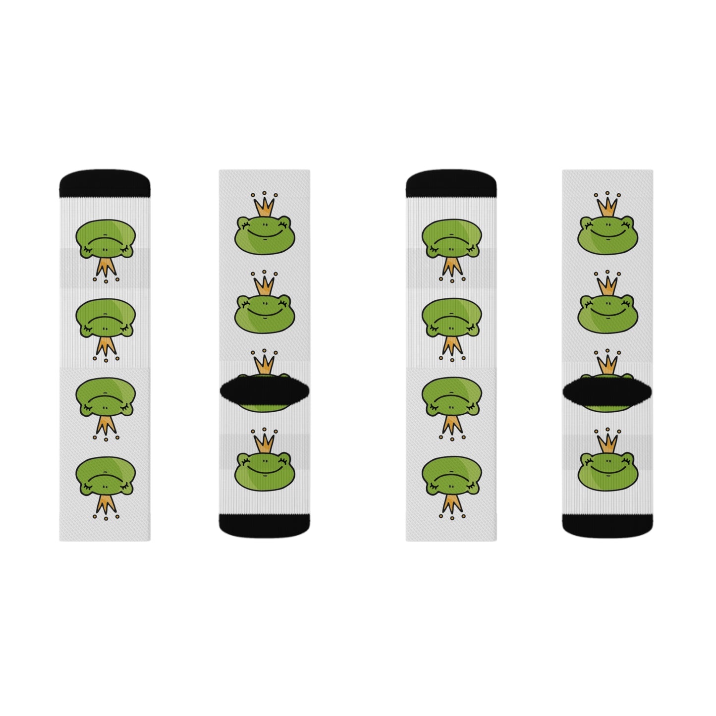 HANDSOMEkid Frog Prince Logo Sublimation Socks for Adults