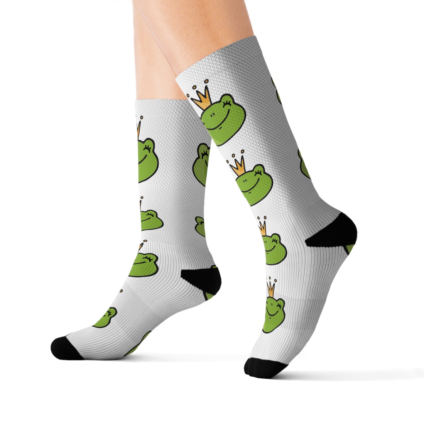 HANDSOMEkid Frog Prince Logo Sublimation Socks for Adults