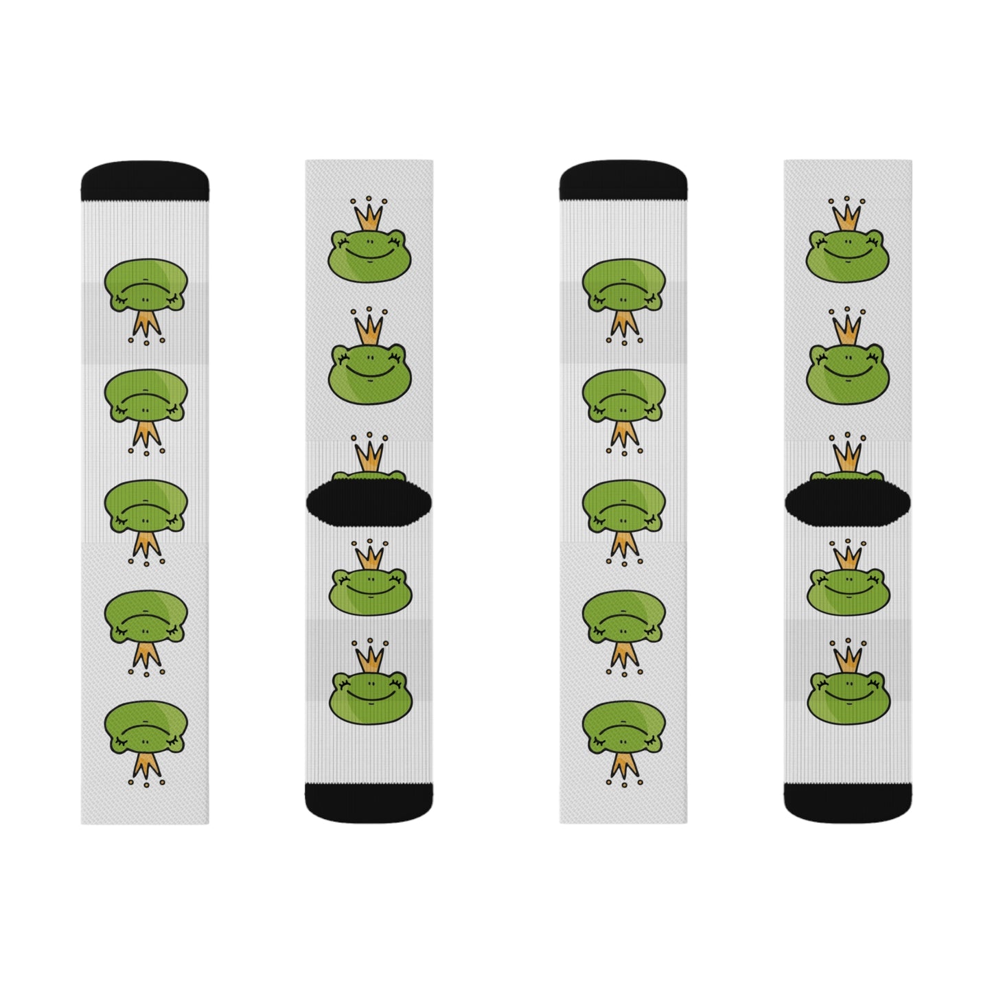 HANDSOMEkid Frog Prince Logo Sublimation Socks for Adults